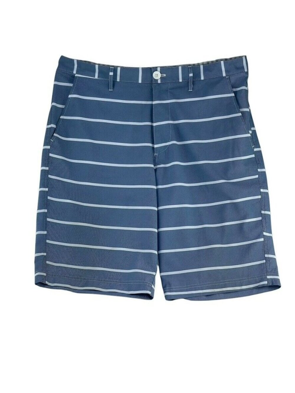 American Rag Mens Surf & City Short 36 Blue & White Striped Polyester